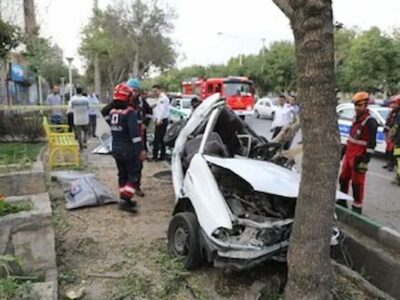 برخورد خودرو با درخت در رشت جان سه نفر را گرفت