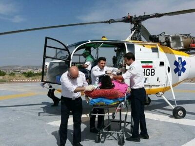 انتقال فرد دچار سوختگی درجه یک با اورژانس هوایی به گیلان